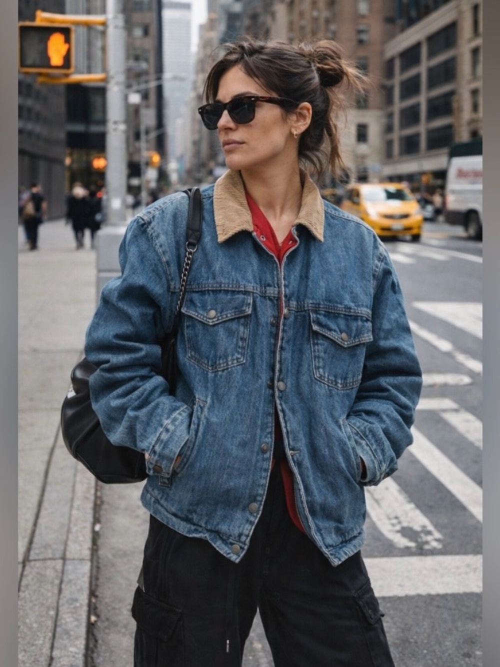 VINTAGE CAL CRAFT DENIM JACKET WITH THICK FLEECE LINING 21.5” PTP